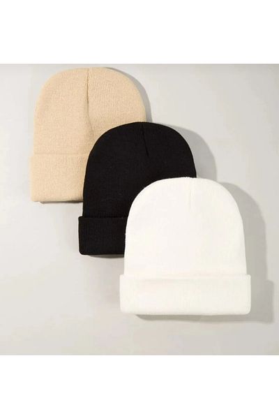 AYGÜN Unisex Plain Set of 3 - Beret