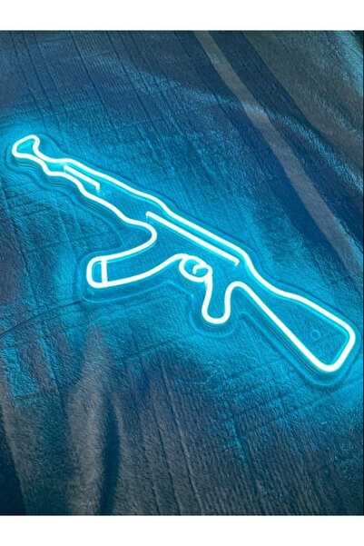 KAMER Neon Led Işıklı Silah Duvar Dekorasyon Tablosu