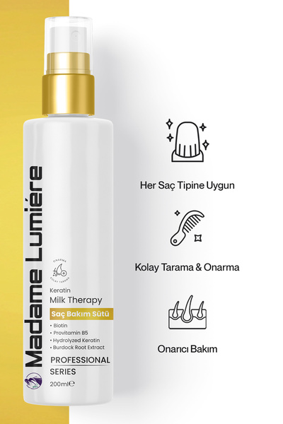 Madame Lumıere Güçlendirici, Besleyici Ve Onarıcı Saç Bakım Sütü Keratin & Provitamin 200 ml