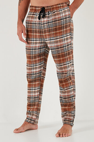 Buratti Cotton Regular Fit Plaid Elastic Waist Pajama Bottoms Men's Pajama Bottoms 611Pt00154