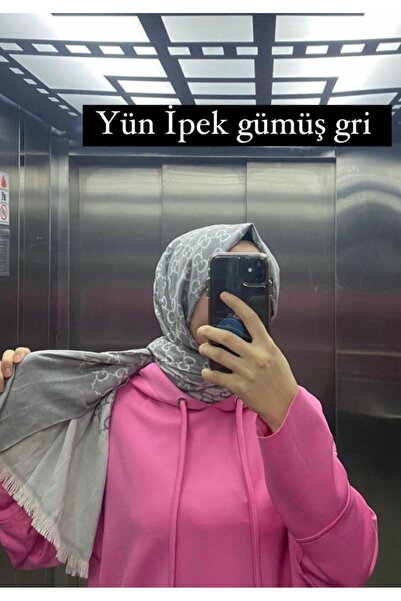 AKSCARF G Desen Yün İpek Şal Yerli Üretim
