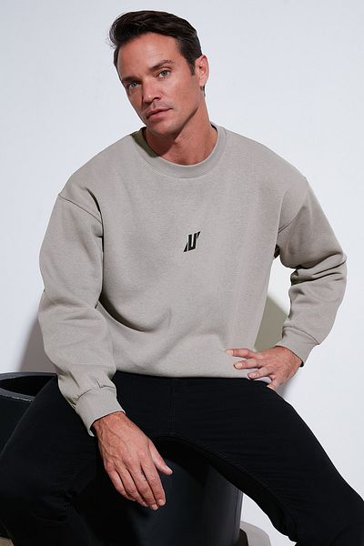 Buratti Men's Sweat 5905405   - Crew Neck, Regular Fit Sweat with Cotton and Fur Inside