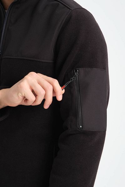 H&A İSTANBUL Men's Fleece Sweatshirt - Full Zipper, Softshell Garnished, 3 Pockets, Water and Wind Proof
