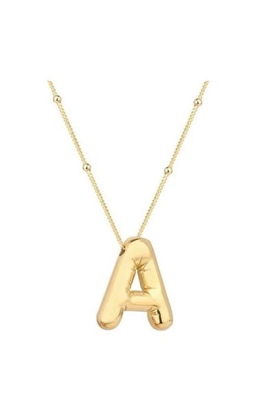 ilvesa shop Steel Gold a Balloon Letter Necklace