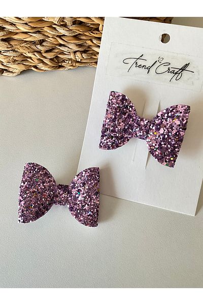 Trend Toka Glitter Shiny 2-Piece Bow Clip Buckle