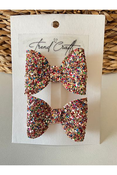 Trend Toka Glitter Shiny 2-Piece Bow Clip Buckle