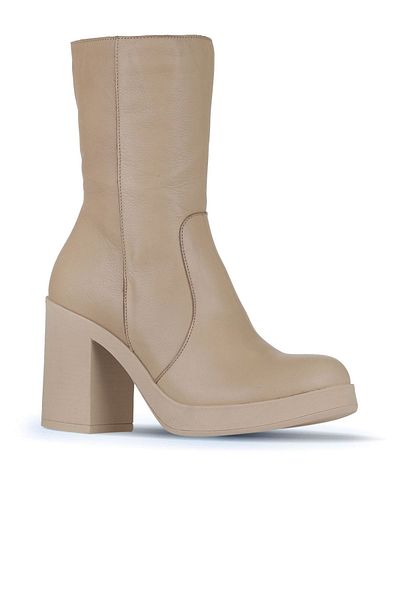 Bueno Shoes 01wz3203 Μοντέλο Mink Leather Γυναικείες μπότες με τακούνι
