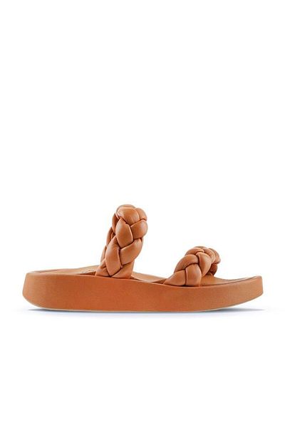 Bueno Shoes Дамски чехли от естествена кожа с клин - 01wu4640
