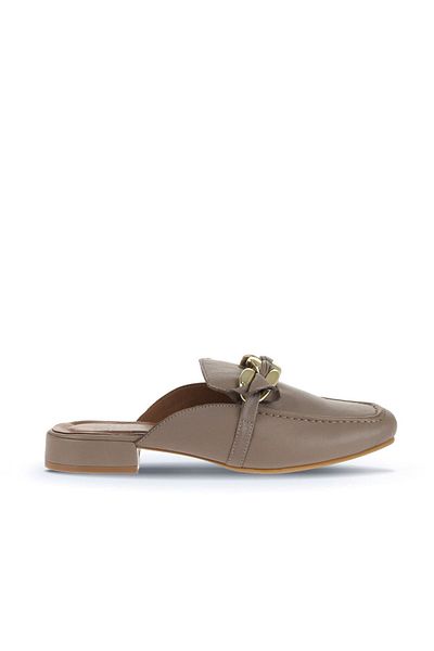 Bueno Shoes Γκρι δερμάτινα γυναικεία παπούτσια με τακούνι - 01wa6500