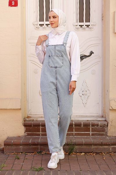 Pamuk Butik Women's Strappy Denim Jeans Jumpsuit