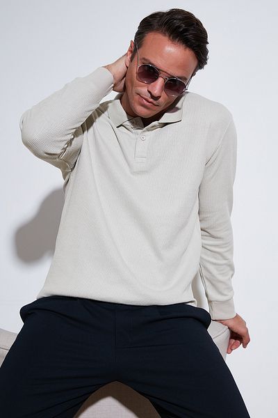 Buratti Βαμβακερή κανονική εφαρμογή με κουμπιά Polo Neck Sweat Ανδρική SWEAT 5905739
