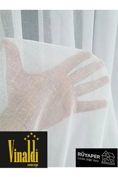 Vinaldi Rüyaper Linen Foldet Curtain - Heavy Gramage, Tight Pleated, Suitable for All Rooms
