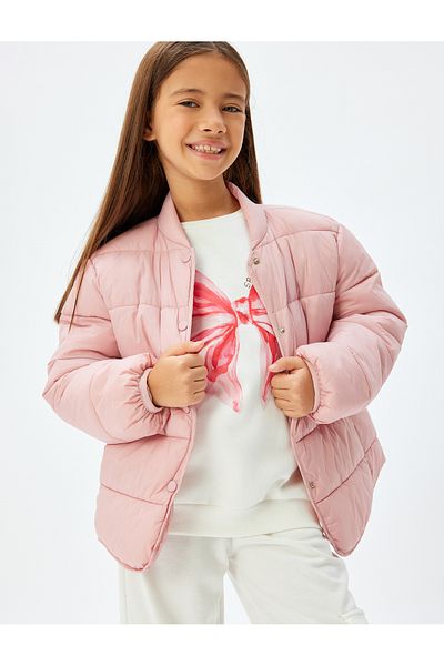 Koton Pufferjacke mit Stehkragen und Druckknopfverschluss