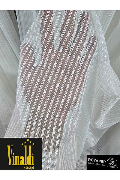 Vinaldi Rüyaper - Tulle Curtain with Heavy Gramage and Dot Detail, Suitable for All Rooms