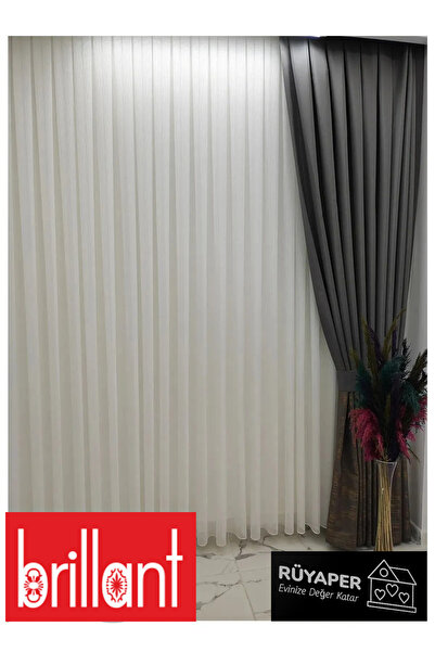 Brillant Rüyaper Trend - Chain Patterned Pasta, Heavy Gramage and Pleated Tulle Curtain Suitable for All Rooms