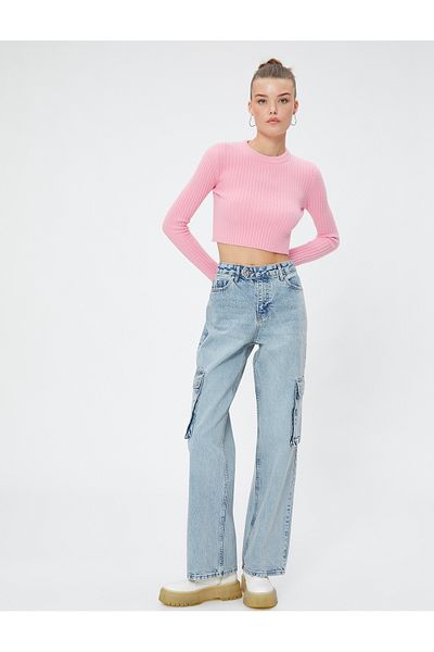 Koton 4wal40190md Pantaloni Pantaloni de damă Jeans Indigo deschis