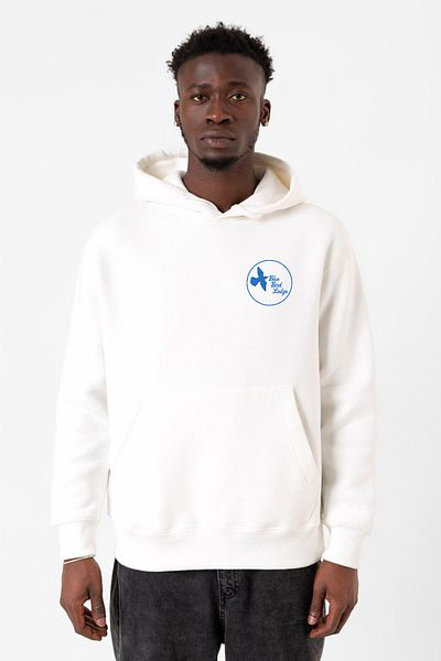 Tshirthane Мъжки суитшърт с качулка The Mentalist Blue Bird Lodge, бял, 3ip
