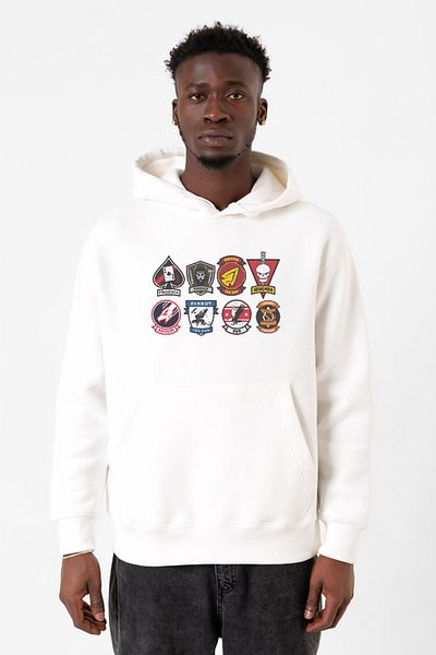 Tshirthane Φούτερ με κουκούλα 3 ιπτάμενων ανδρών Top Gun Maverick Badge Layout Group
