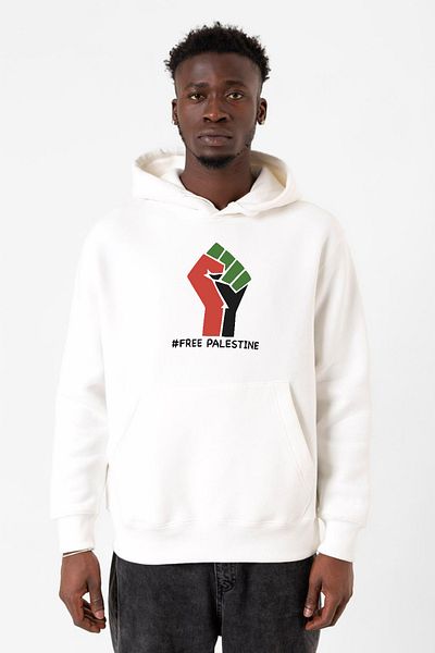 Tshirthane Φούτερ με κουκούλα 3ip Palestine White ανδρικό
