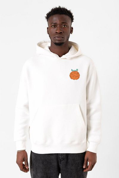 Tshirthane One Piece Anime - Λευκό ανδρικό φούτερ με κουκούλα με μοτίβο Mera Mera Devil Fruit
