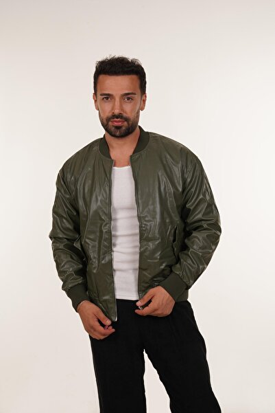 SCSARVİN Düz Yaka Ribanalı Fermuarlı Deri Ceket PNC 5014