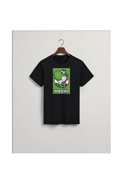 MarkaTurko Tricou unisex pentru copii din bumbac pieptănat cu design special imprimat Yoshi 105