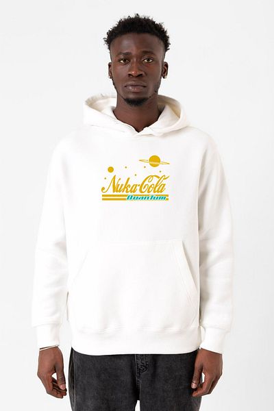 Tshirthane Φούτερ με κουκούλα Fallout Nukacola Quantum White ανδρικό 3ip