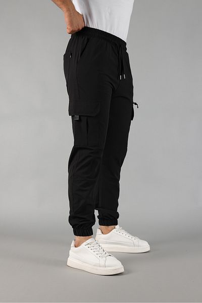 EYFA Parachute Fabric Rubber Leg Cargo Pocket a Quality Men's Trousers