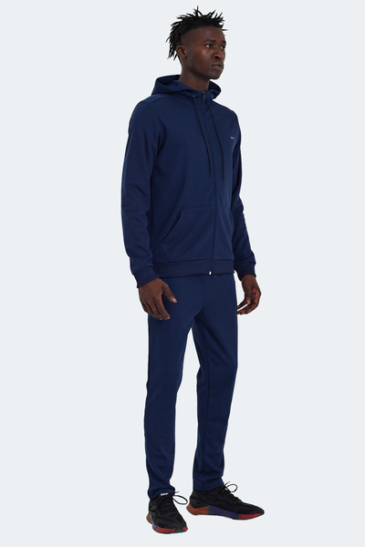 Slazenger RICH Erkek Fermuarlı Kapüşonlu Cepli Lacivert Eşofman Takımı