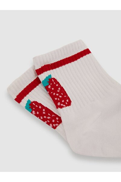 Ltb Grafik Soket Beyaz Çorap