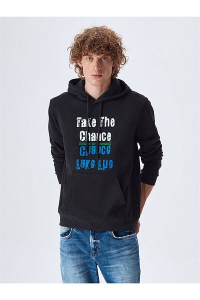 Ltb Slogan Printed Anthracite Sweatshirt