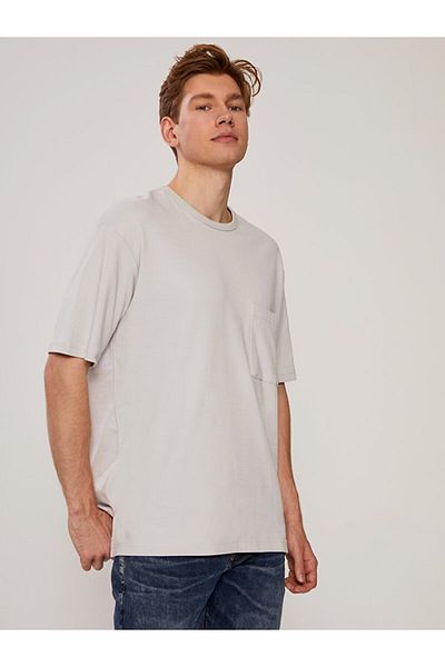 Ltb Γκρι μπλουζάκι Loose Fit με τσέπες