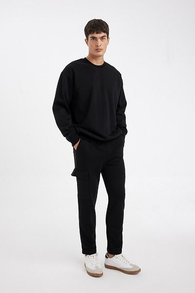 DeFacto Slim Fit Cargo Pocket Λεπτομερές παντελόνι φούτερ με λεπτή εφαρμογή - D6090ax24au