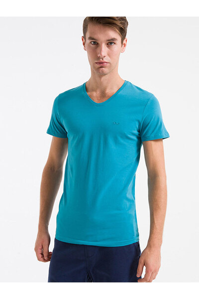 Ltb V-neck Blue T-shirt