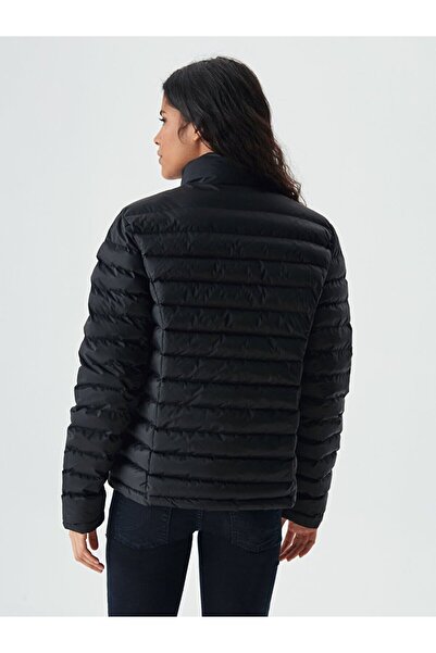 Ltb Μαύρο παλτό με φουσκωτό γιακά