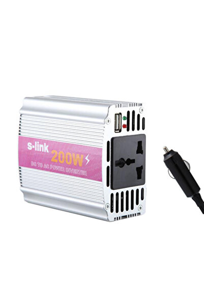 S-LINK SL-200W 200W DC12V-AC230V ÇAKMAKTAN POWER INVERTER
