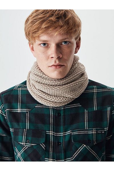 Ltb Knitted Beige Scarf