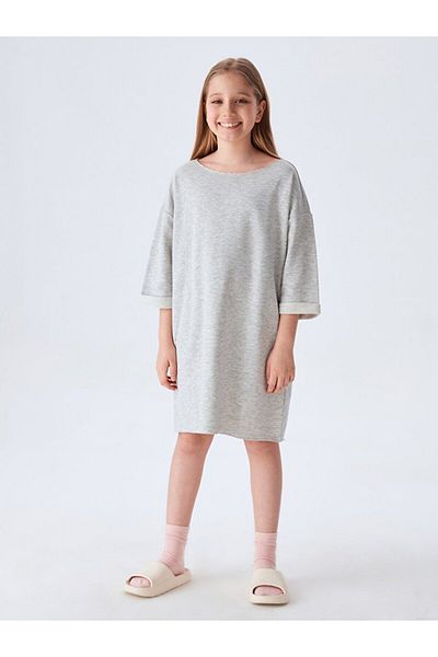 Ltb Wide Collar Gray Dress