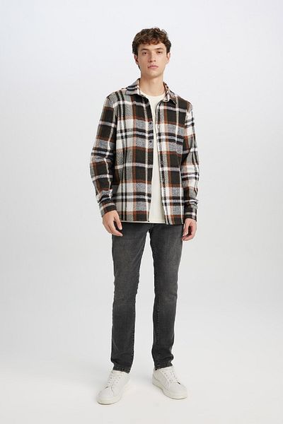 DeFacto Regular Fit Checked Lumberjack Flannel Long Sleeve Shirt S9275Az24Au