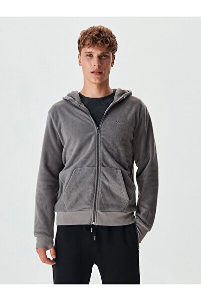 Ltb Fleece Gray Cardigan