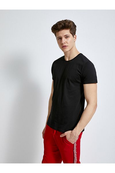 Ltb Μαύρο μπλουζάκι με κοντό μανίκι Crew Neck Basic