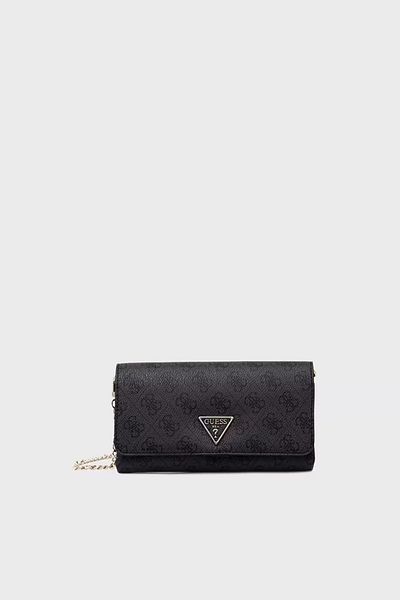Guess Women's Zippered Strap Logo Detailed Black Shoulder Bag Hwbg78 79750-Clo