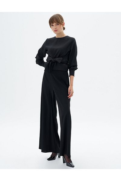 Kayra Black Wide Leg Trousers