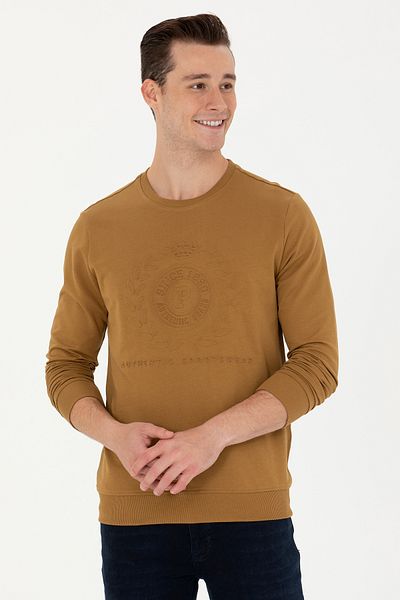U.S. Polo Assn. Мъжки суитшърт в светло каки 50270803-VR183