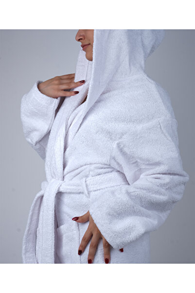 DC Teks Λευκό μπουρνούζι με κουκούλα AVS - S-4XL Μεγάλο και Μεγάλο Μέγεθος