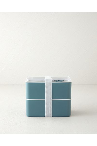 English Home Mezaluna Time Plastic 2 Layer Lunch Box 1 L- 1 L Green