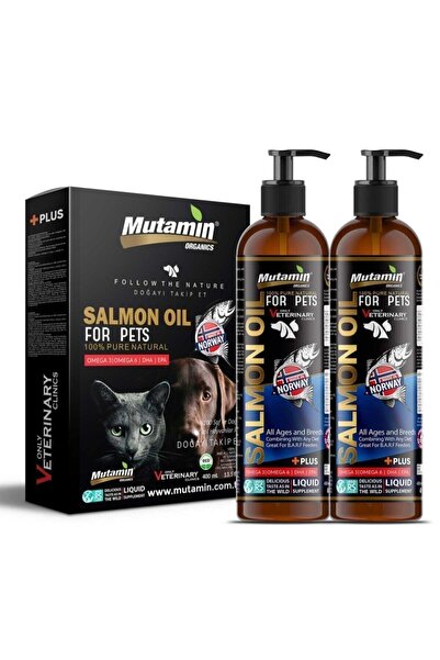 Mutamin Organics 2’li Set Norveç Somon Balık Yağı 400 ml | Kedi Köpek Tüy Dökülme Önleyici Omega-3 Desteği