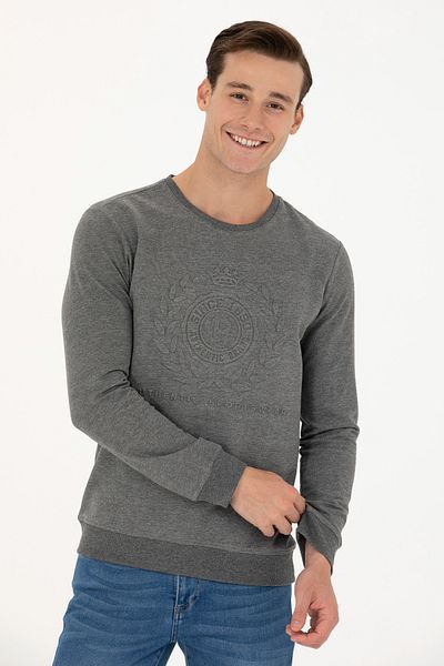 U.S. Polo Assn. Αντρικό φούτερ Anthracite Melange - 50270803 -VR081