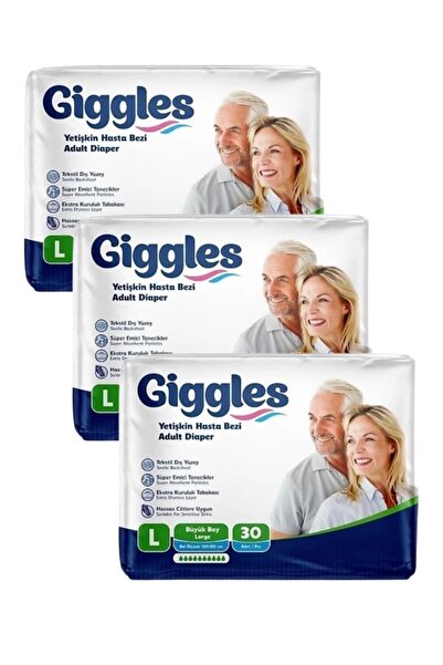 giggles Waistband Adult Diaper Large Size L Size 30 Pieces X 3 Pieces