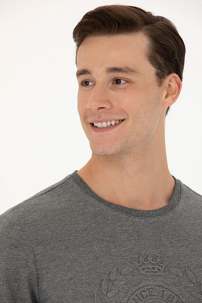 U.S. Polo Assn. Αντρικό φούτερ Anthracite Melange - 50270803 -VR081